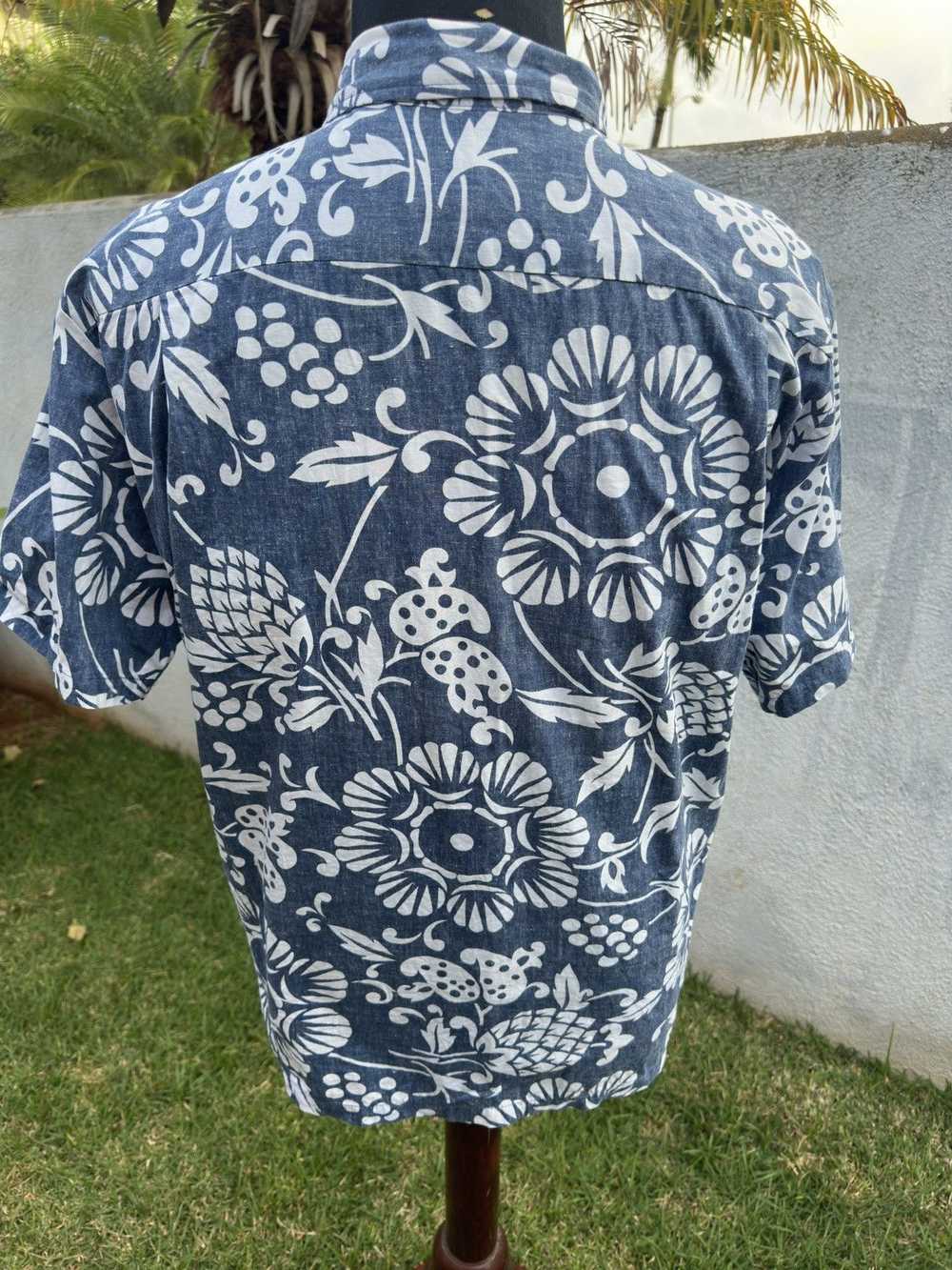 Hawaiian Shirt Kahala Hawaiian Print Blue/White F… - image 2