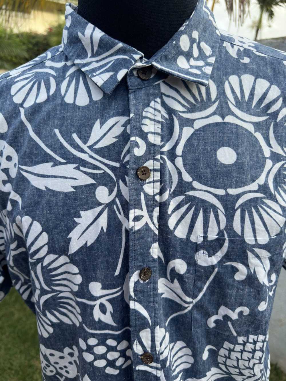 Hawaiian Shirt Kahala Hawaiian Print Blue/White F… - image 3