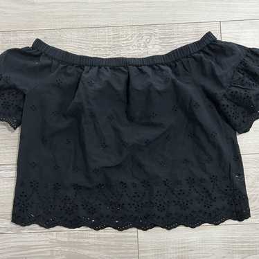 Madewell Madewell Black Eyelet Crop Top Size M