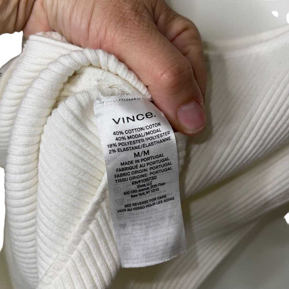 Vince Vince Womens Body Suit Size Medium White Ri… - image 5