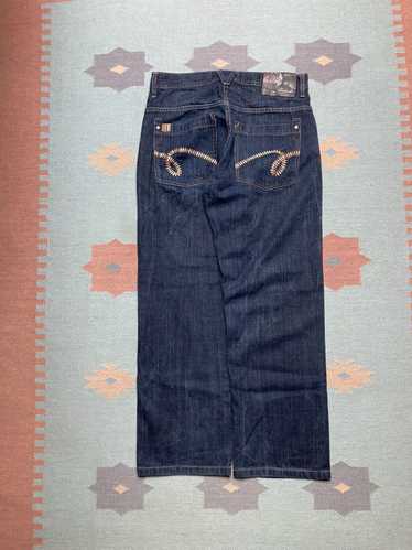 Streetwear × Vintage VTG y2k baggy jeans embroider