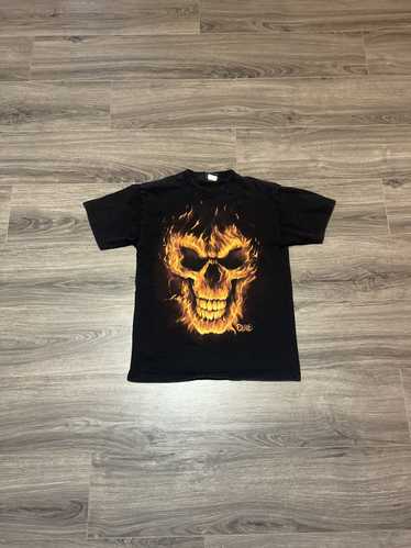 Vintage Crazy Y2K Exile Odm Flaming Skull and spin