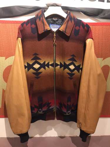 Leather Jacket × Pendleton × Vintage 90s vintage m