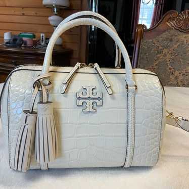 Tory Burch Medium Crocodile Leather Barrel Handba… - image 1