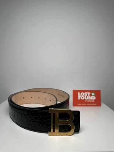 Balmain Balmain Logo Buckle Calf Leather Belt Size