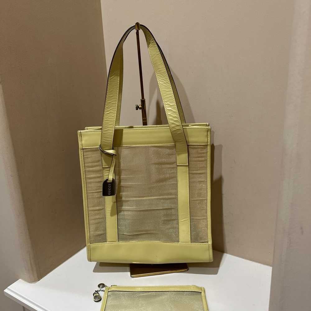 Gucci by Tom Ford Yellow Mesh Tote with Pouch - image 2