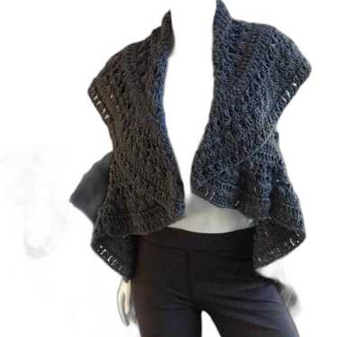 Other J & X NY Boho Crochet Open Front Shawl Call… - image 1