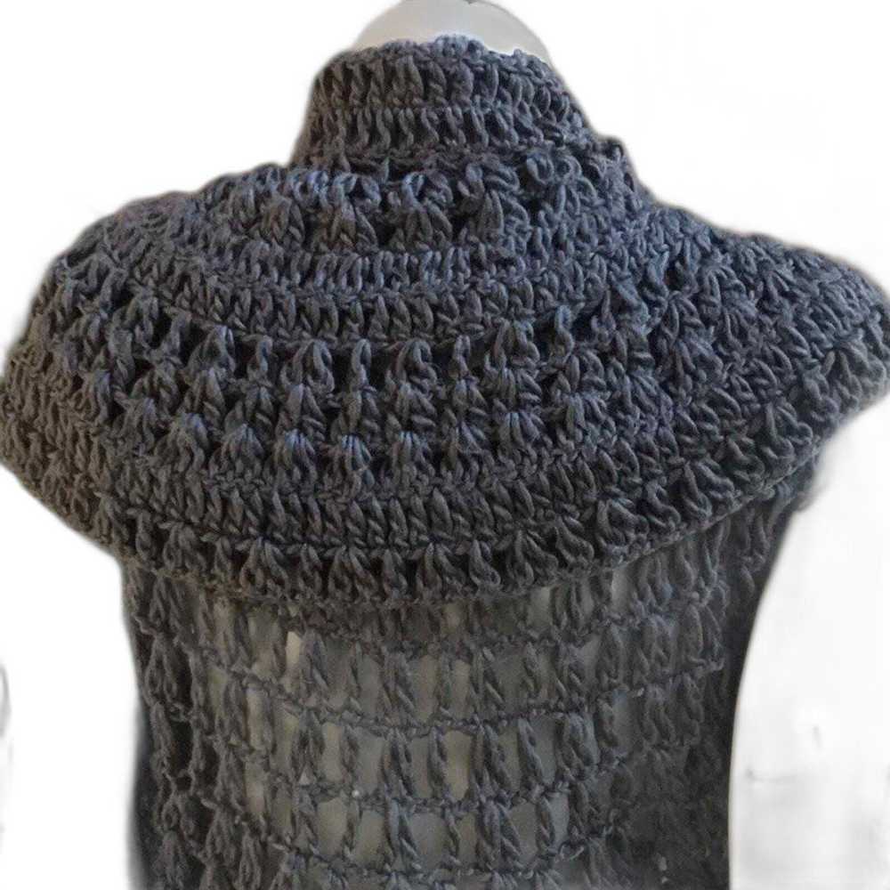 Other J & X NY Boho Crochet Open Front Shawl Call… - image 5