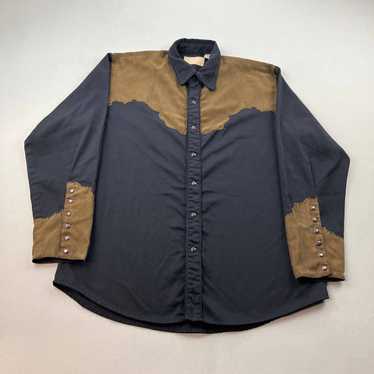 Vintage Scully Western Shirt Medium Black Brown P… - image 1