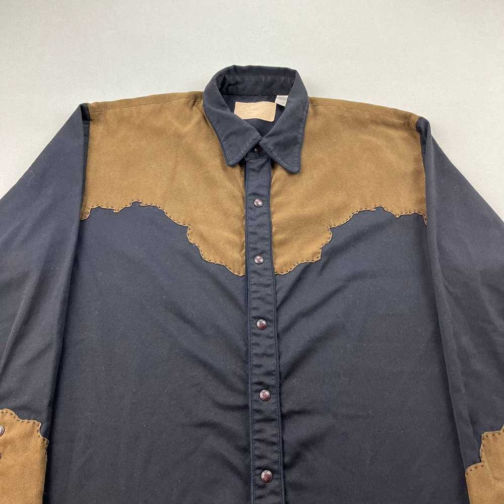 Vintage Scully Western Shirt Medium Black Brown P… - image 2