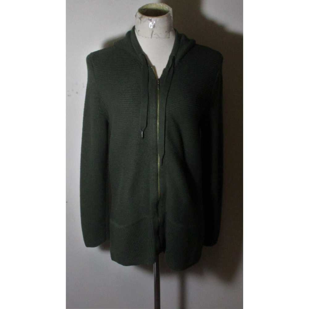 Vintage Women's J. JILL Green Full Zip Wool Silk … - image 1