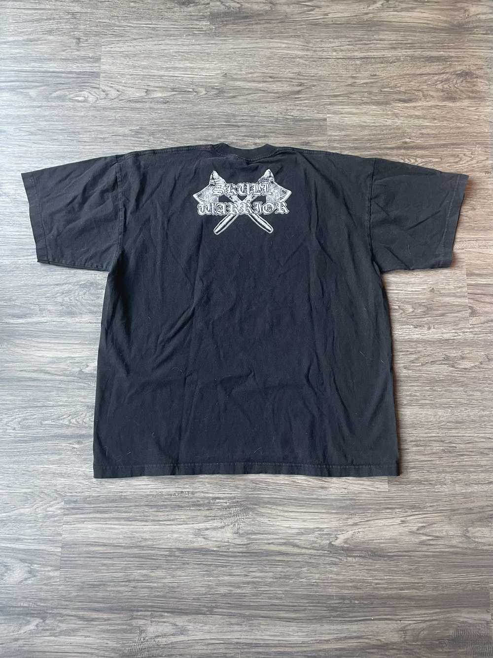 Vintage Y2K Skull Warrior T Shirt With Tomahawks - image 2