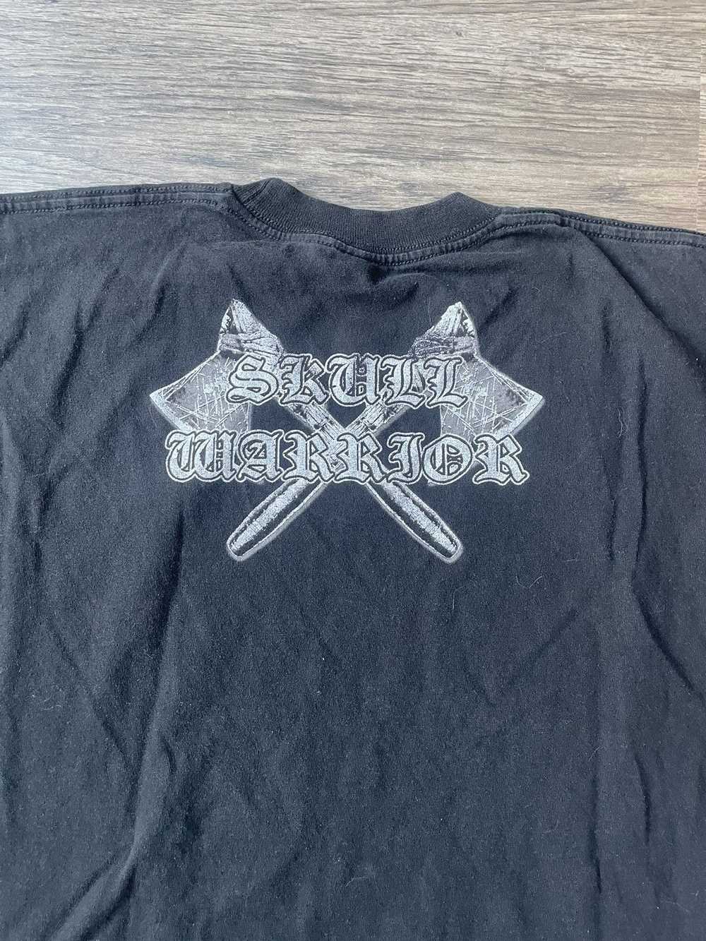 Vintage Y2K Skull Warrior T Shirt With Tomahawks - image 3