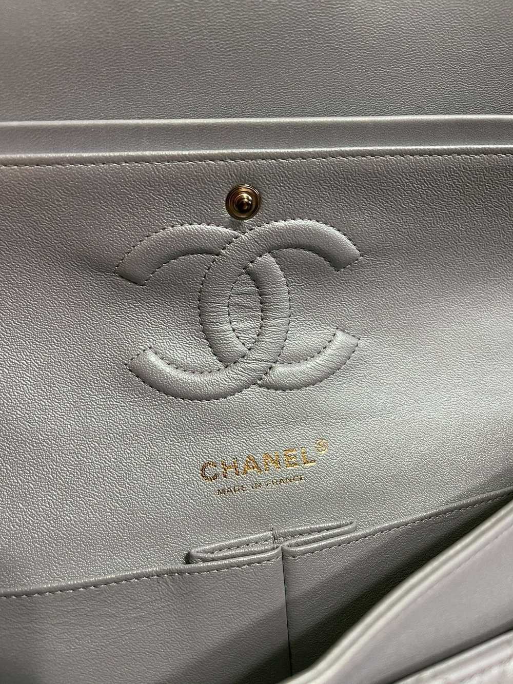 Chanel Chanel Double Flap Medium Lambskin- Grey I… - image 11