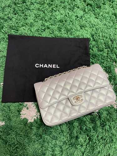 Chanel Chanel Double Flap Medium Lambskin- Grey I… - image 1