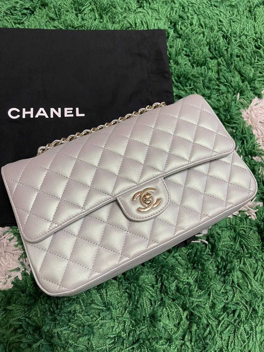 Chanel Chanel Double Flap Medium Lambskin- Grey I… - image 2