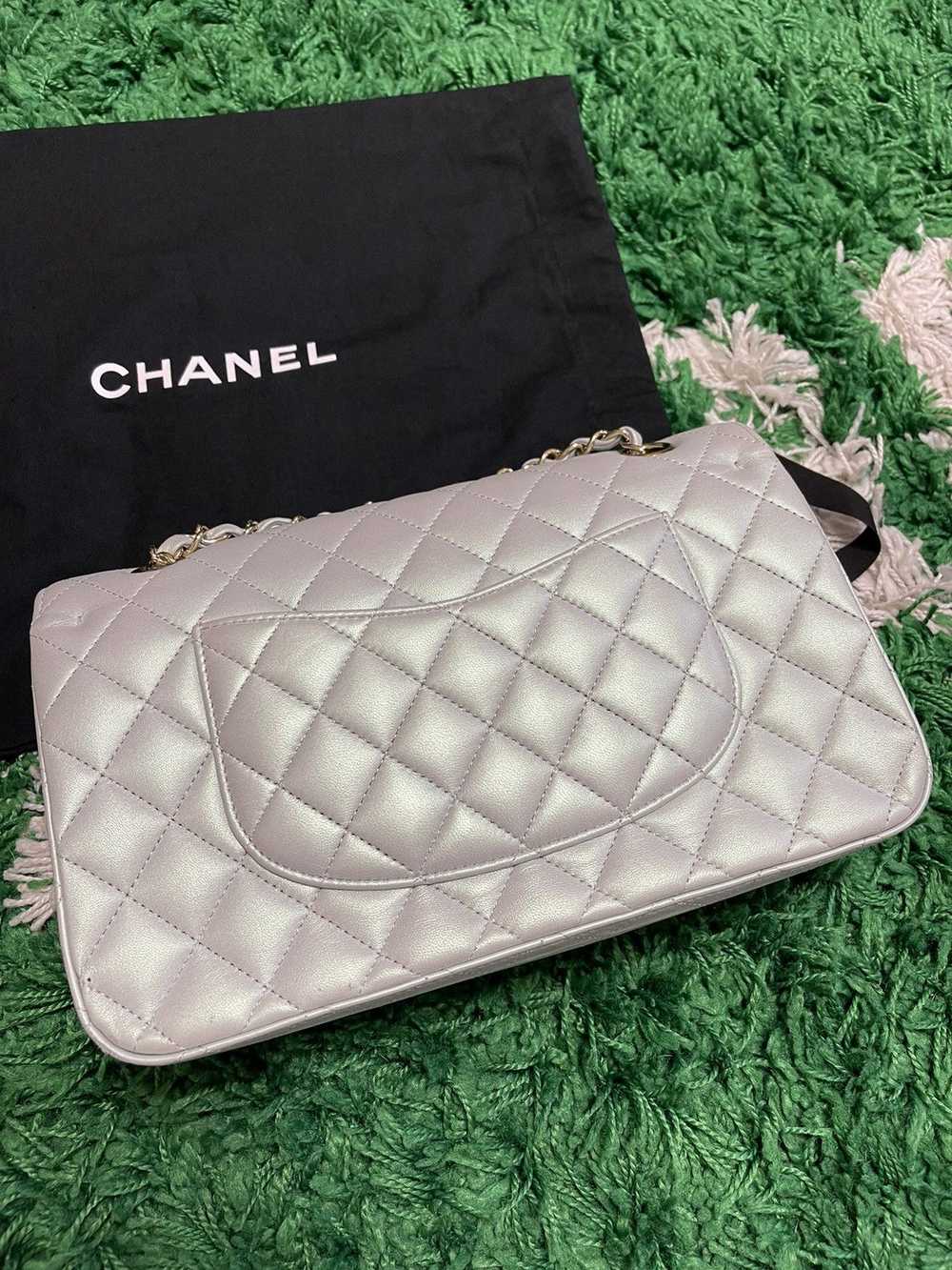 Chanel Chanel Double Flap Medium Lambskin- Grey I… - image 3