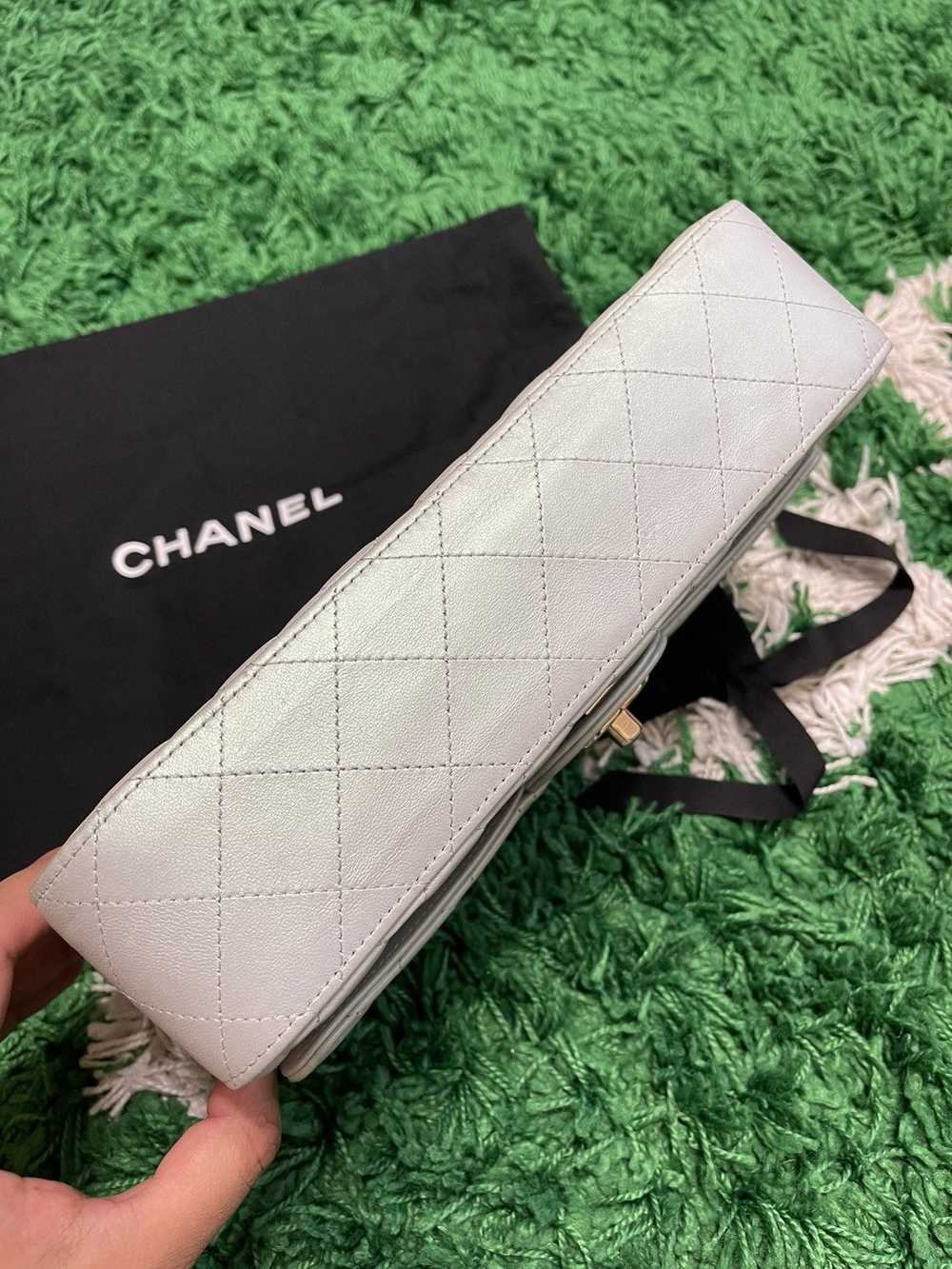 Chanel Chanel Double Flap Medium Lambskin- Grey I… - image 4