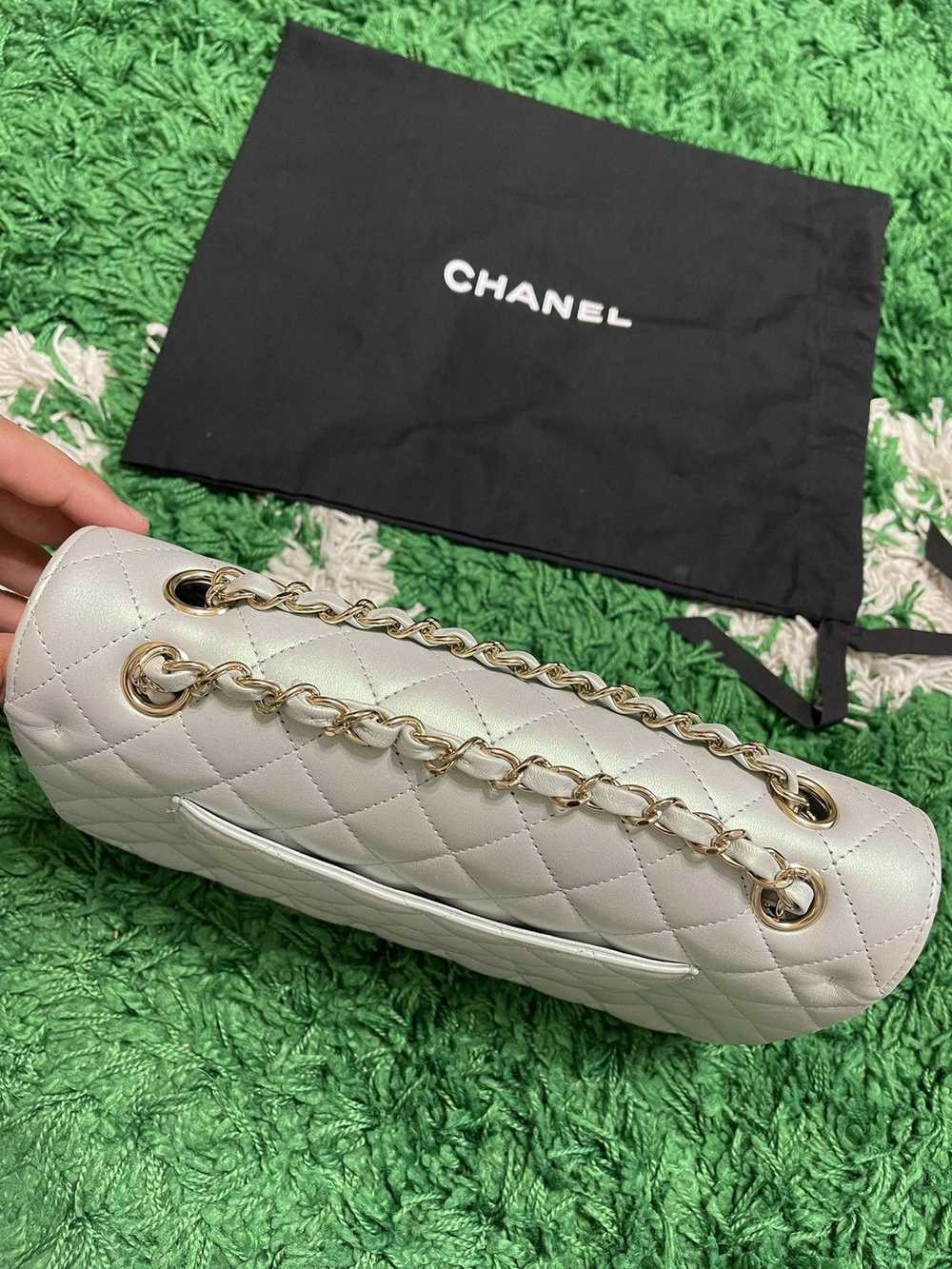 Chanel Chanel Double Flap Medium Lambskin- Grey I… - image 7