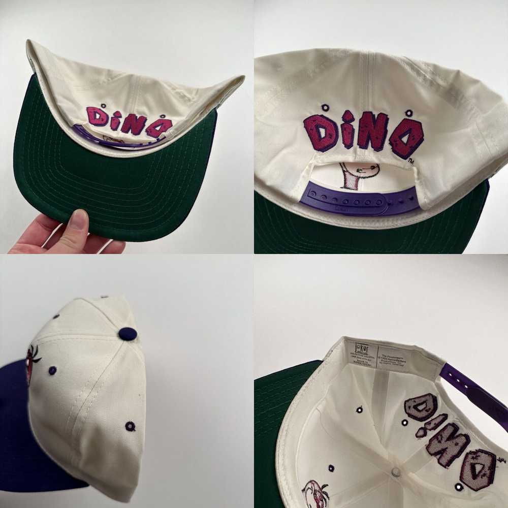 Vintage VINTAGE Dino Hat Cap Snap Back White Purp… - image 4