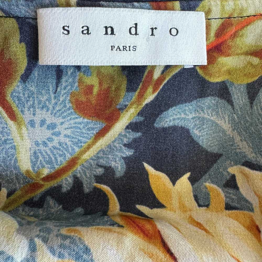 Sandro Sandro Matti Floral Print Silk Midi Dress - image 4