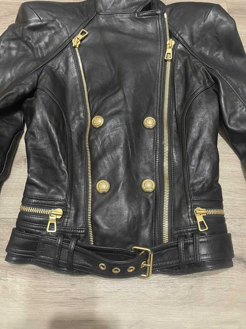 Balmain X H&M × Leather Jacket × Luxury BALMAIN x… - image 12