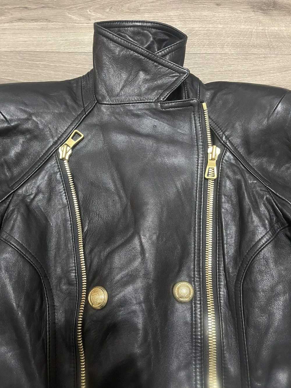 Balmain X H&M × Leather Jacket × Luxury BALMAIN x… - image 9