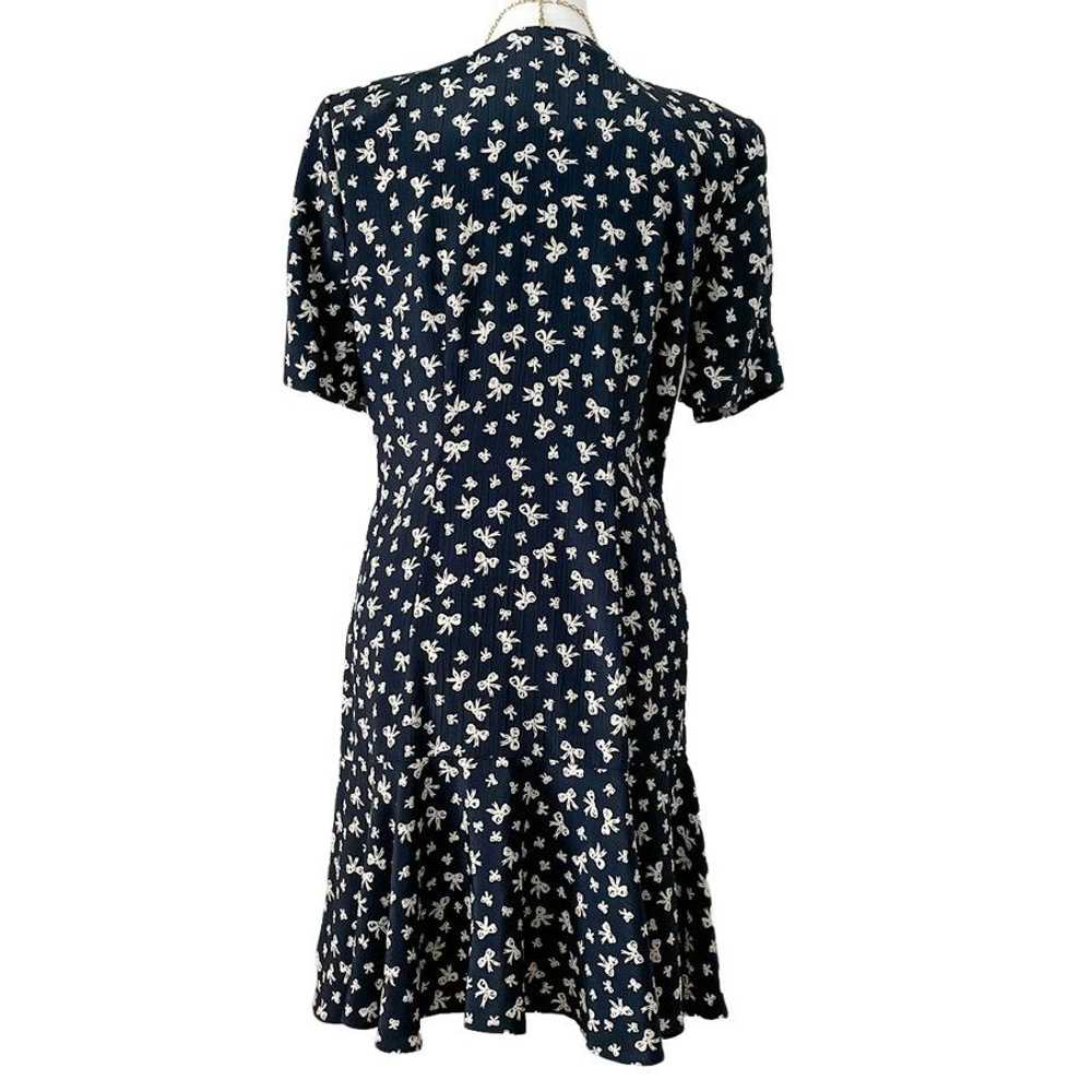 Vintage 🎀 Vintage Bow Print Drop Waist Dress MCM… - image 4