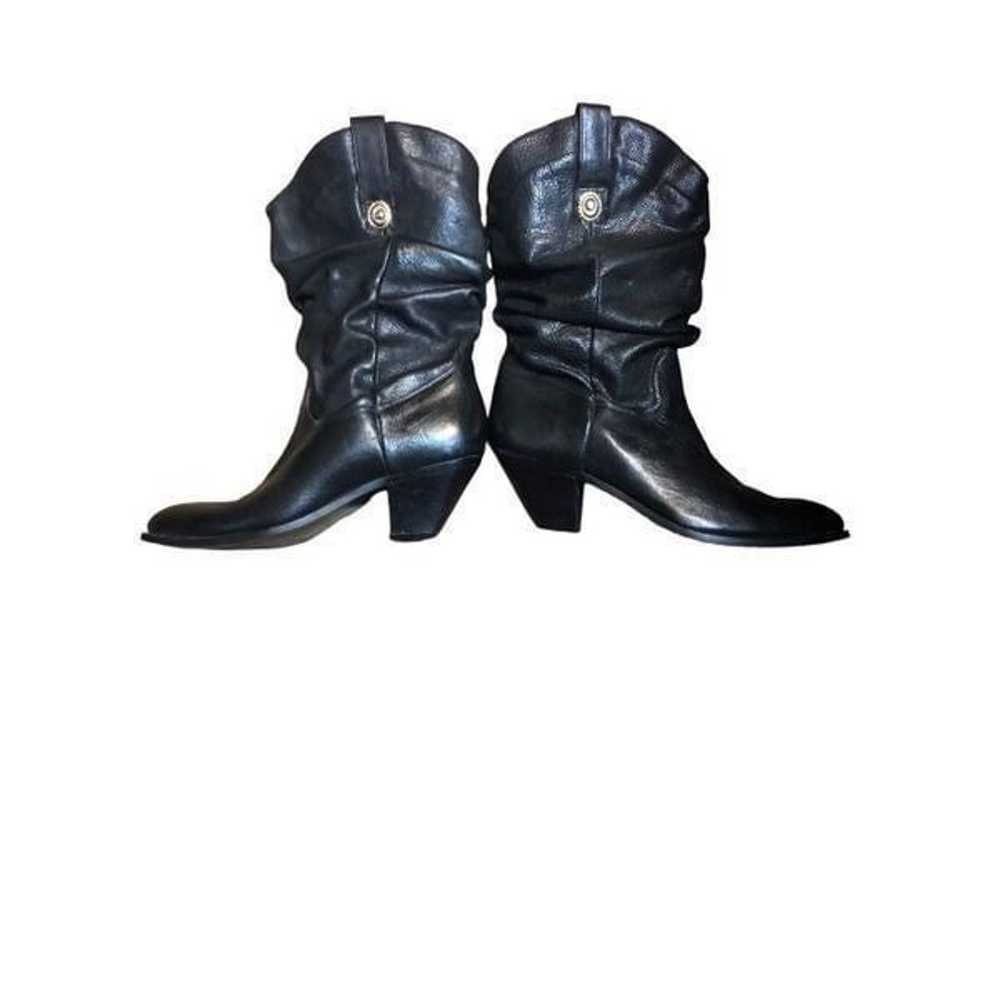 Vintage Dingo Black Leather Slouch Ankle Heeled W… - image 2