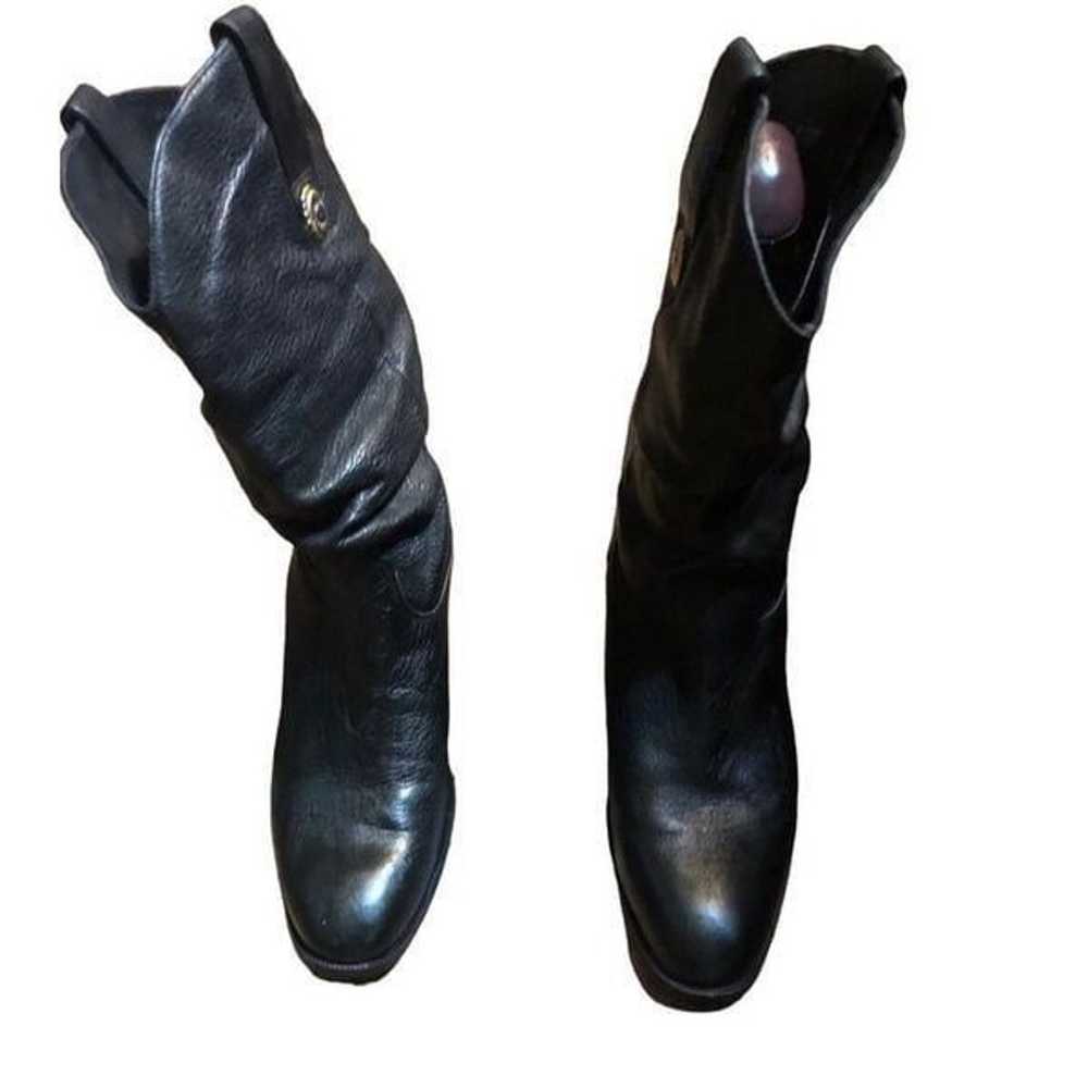 Vintage Dingo Black Leather Slouch Ankle Heeled W… - image 3