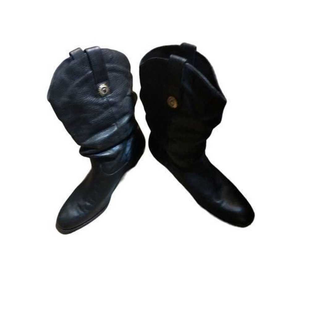 Vintage Dingo Black Leather Slouch Ankle Heeled W… - image 5