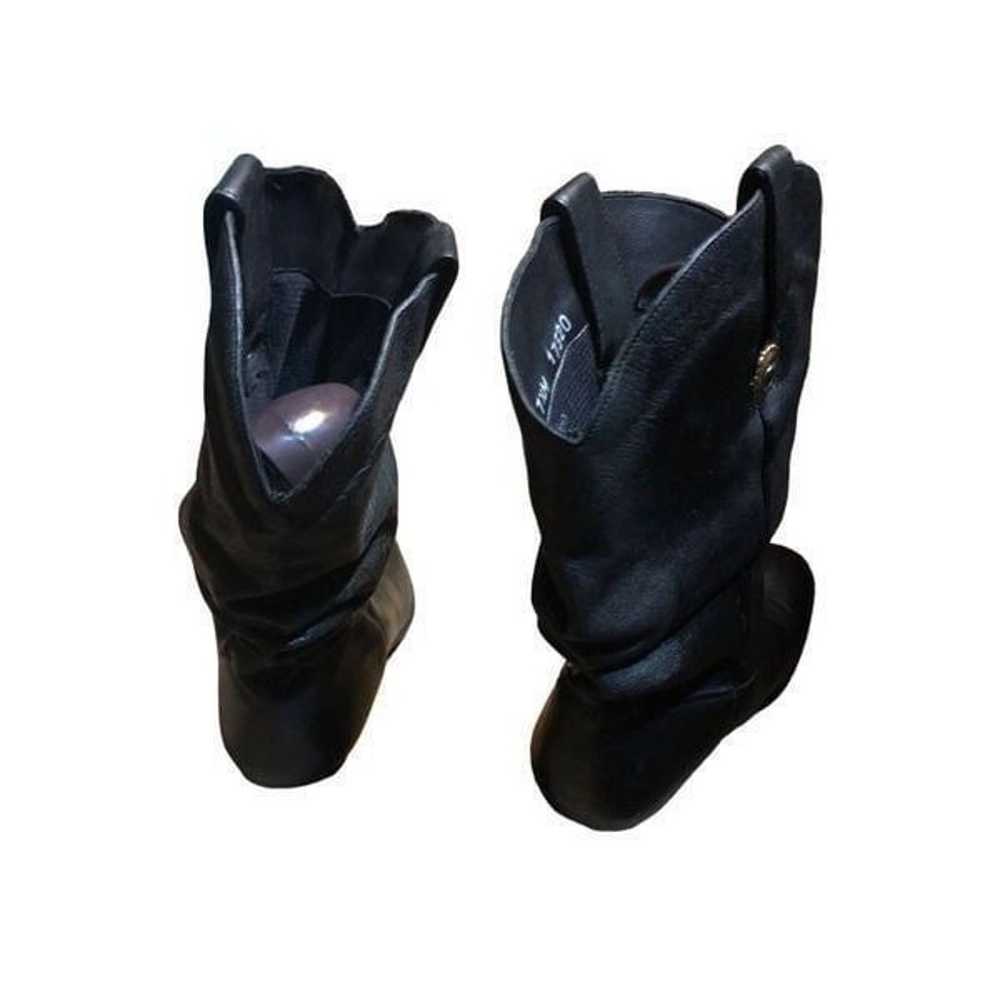 Vintage Dingo Black Leather Slouch Ankle Heeled W… - image 7