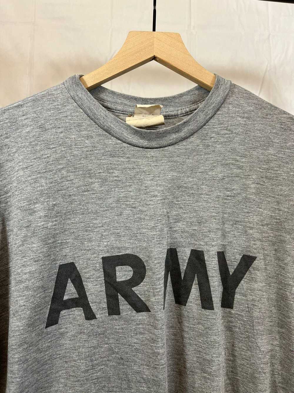 Military × Vintage Vintage ARMY Grey Thin Faded M… - image 3