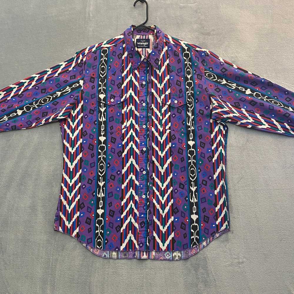 Vintage × Wrangler Western Brushpopper Shirt 17-1… - image 5