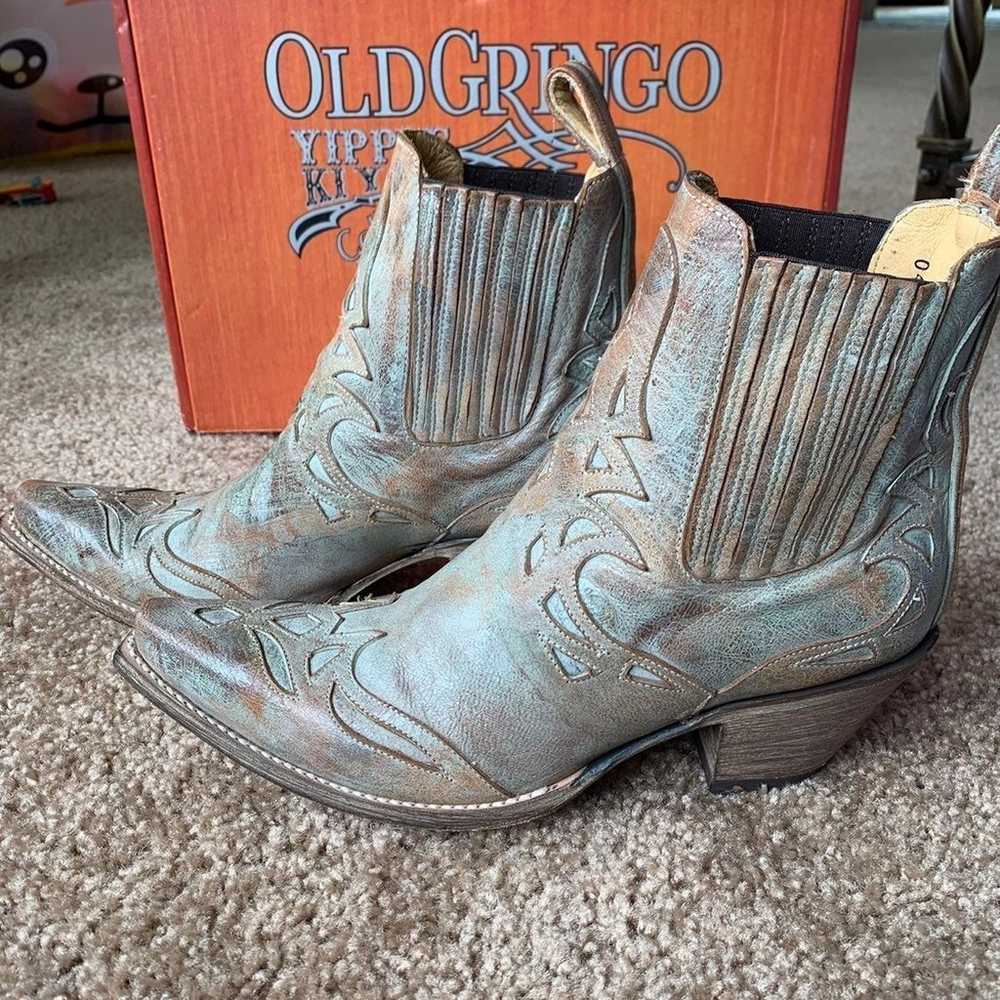 Turquoise Old Gringo Yippee Ki Yay Ankle Boots - image 3