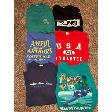Jerzees LOT OF 6 VINTAGE GRAPHIC SHIRTS SIZE XL - image 1
