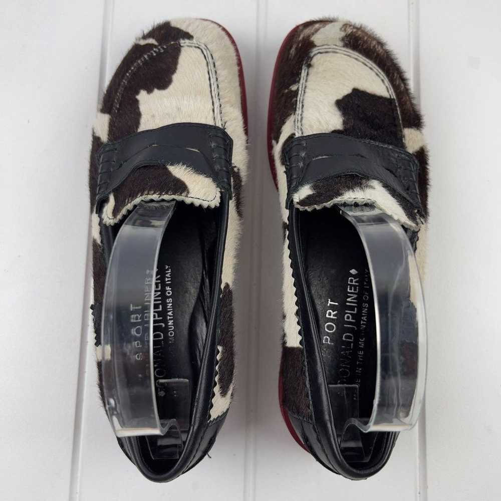DONALD J PLINER Womens Cow Print Leather Loafers … - image 5