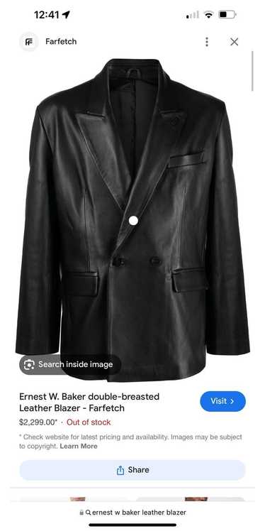 Ernest W. Baker Double breasted leather blazer