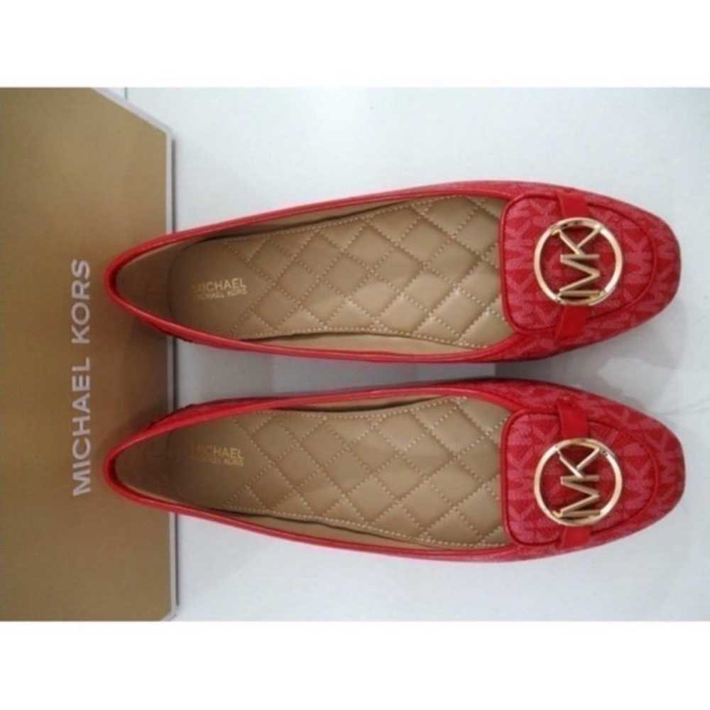 Michael Kors Moccasin Flat Sandals In Crimson Red - image 5