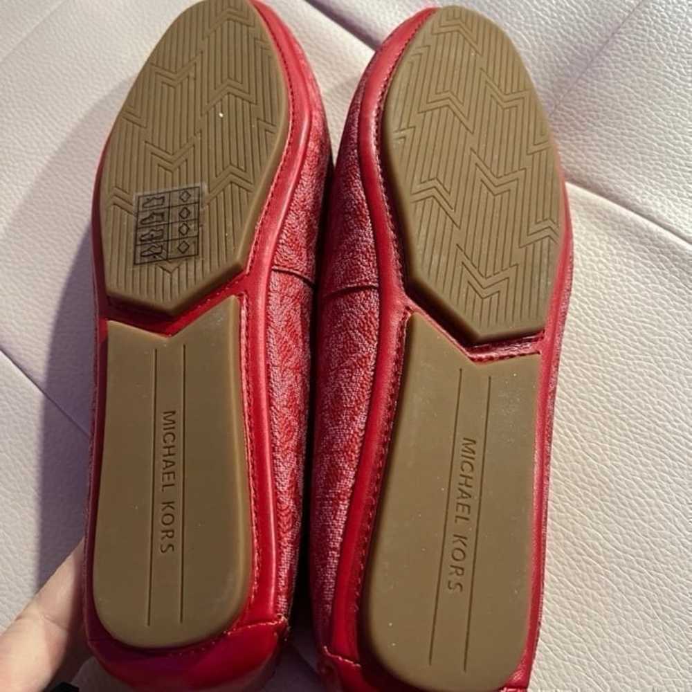 Michael Kors Moccasin Flat Sandals In Crimson Red - image 8
