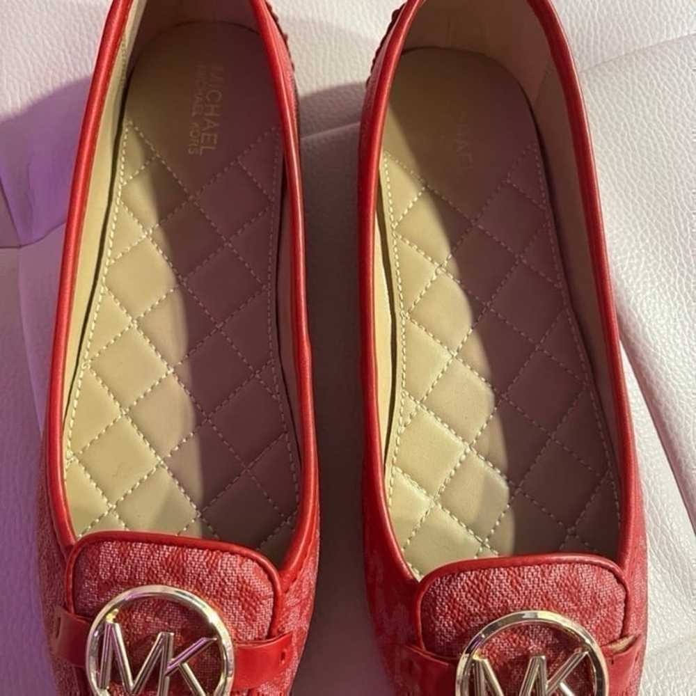 Michael Kors Moccasin Flat Sandals In Crimson Red - image 9