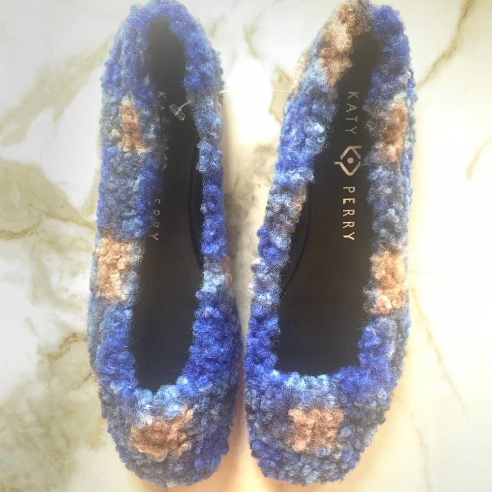 KATY PERRY COLLECTIONS “ Evie” Blue Fuzzy Flats-7… - image 3