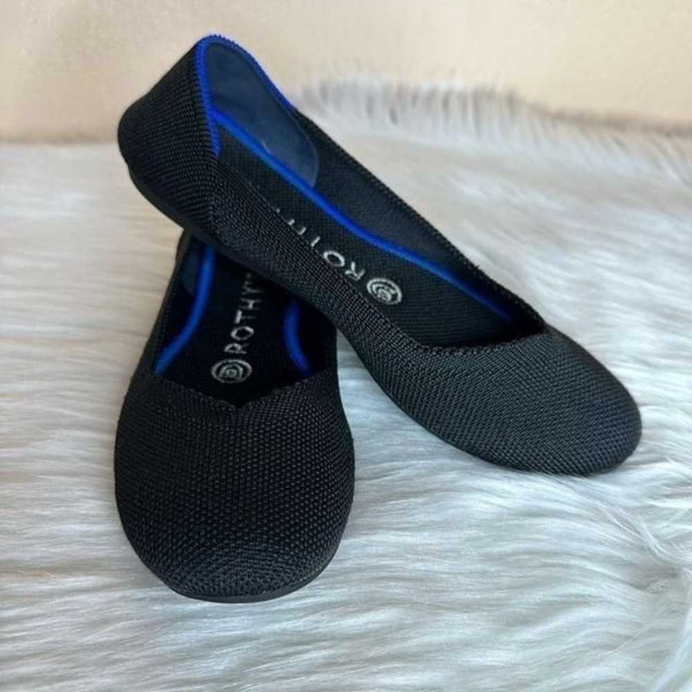 Rothy’s The Flat Rounded Toe Solid Black Size 6 - image 12