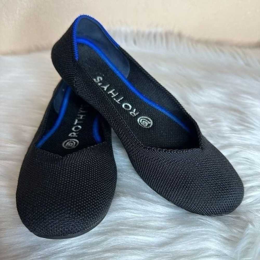 Rothy’s The Flat Rounded Toe Solid Black Size 6 - image 2