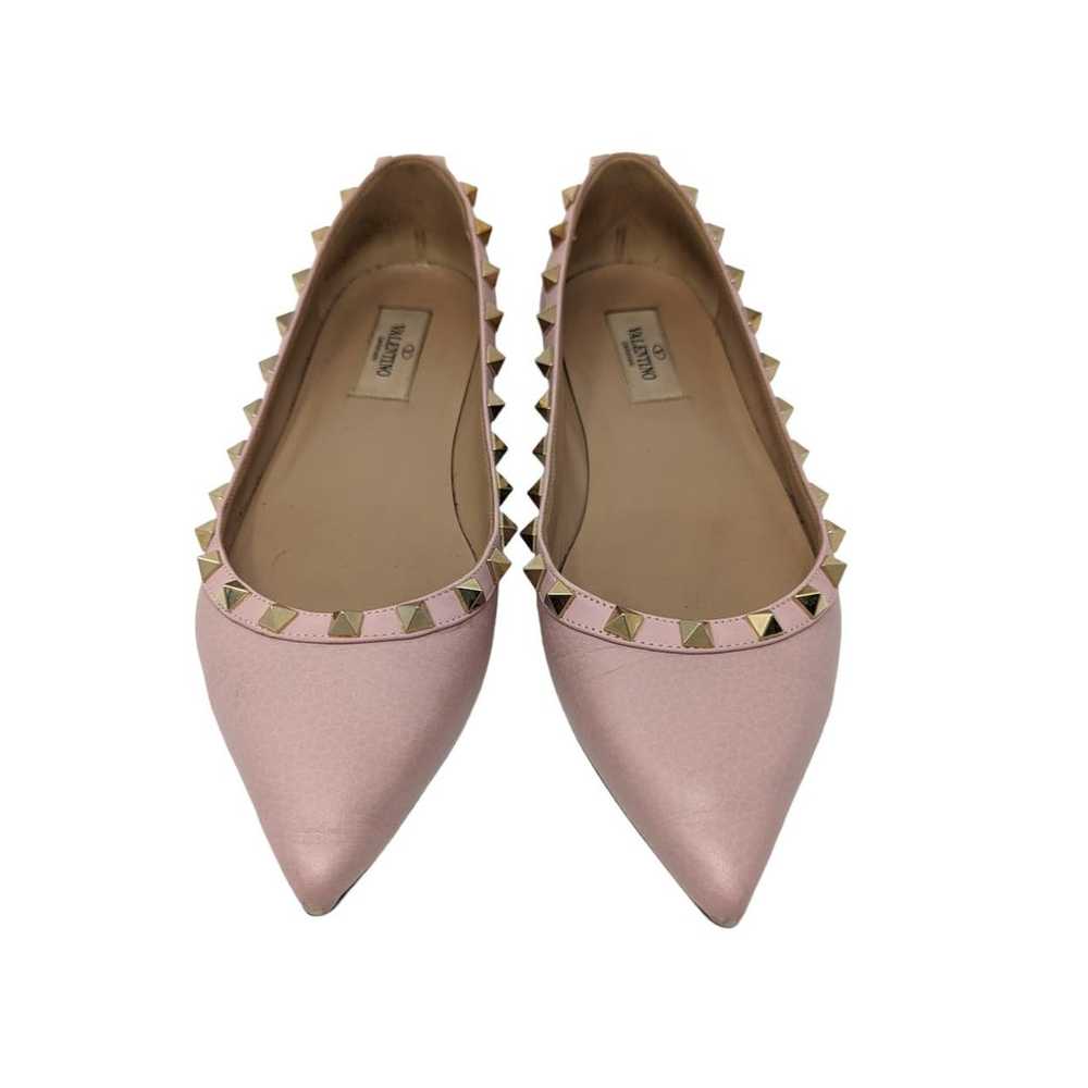 Valentino Pink Leather Rockstud Flats Pointed Toe… - image 6
