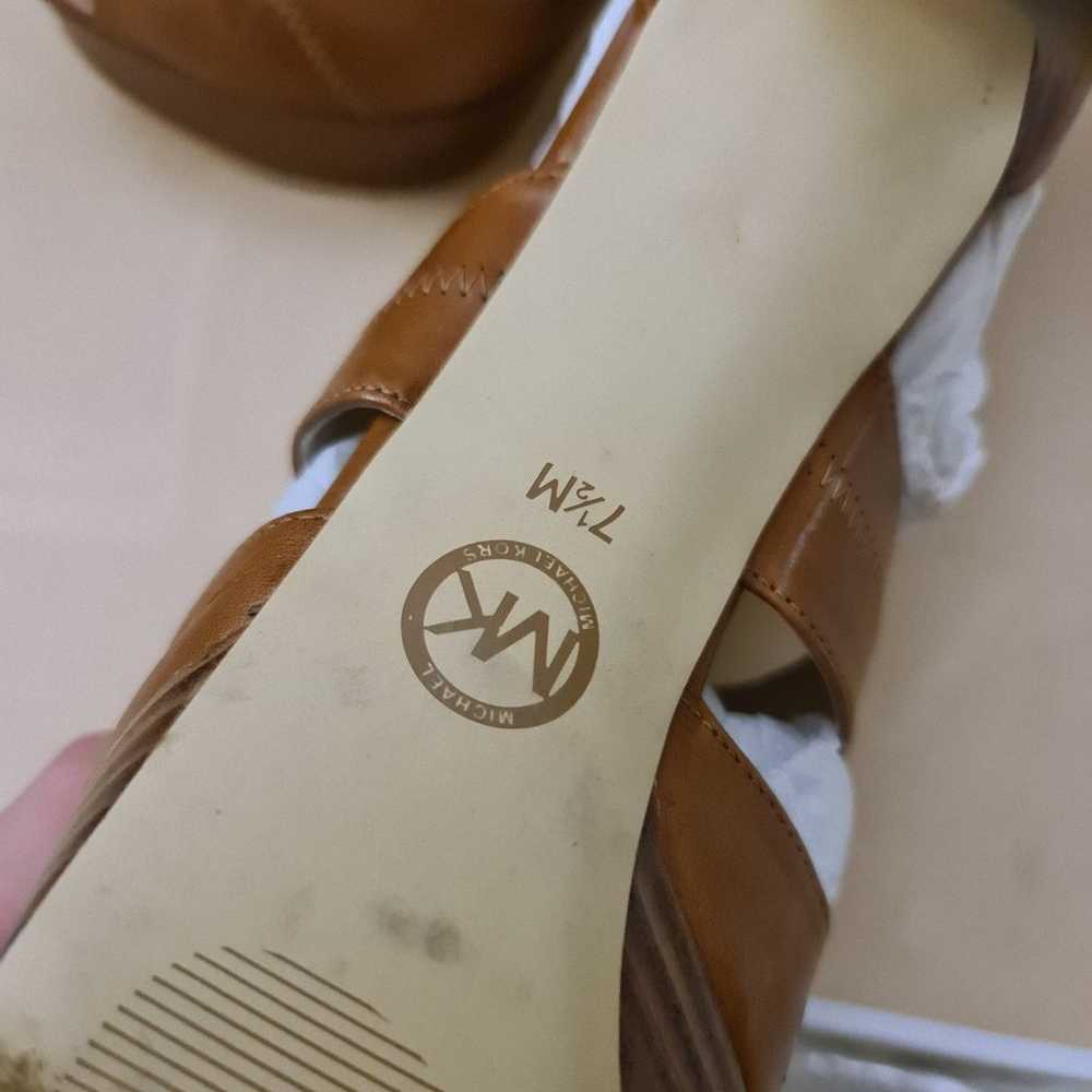 Michael Kors Berkley platform sandals in luggage … - image 5