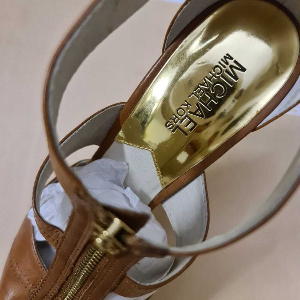 Michael Kors Berkley platform sandals in luggage … - image 7