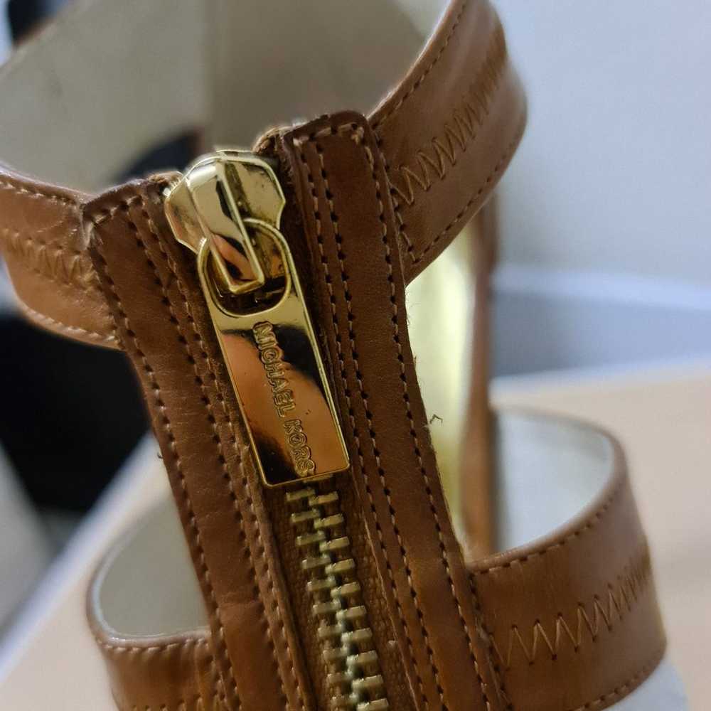 Michael Kors Berkley platform sandals in luggage … - image 8