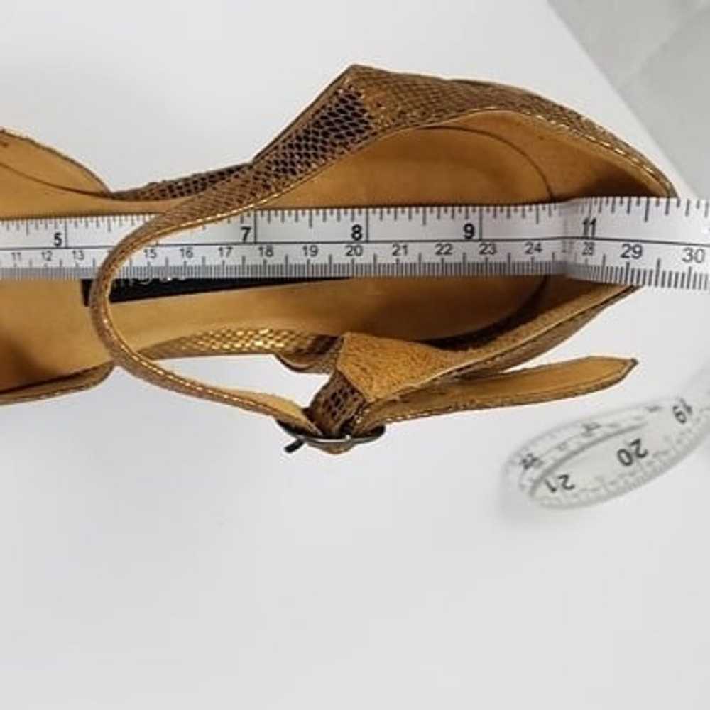 Arika Nerguiz 7.5/8 ankle strap gold leather danc… - image 11