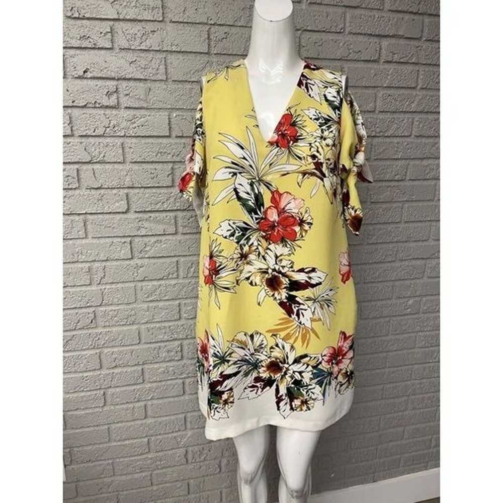 Zara Basic Floral Cold Shoulder A-Line Dress Size… - image 6